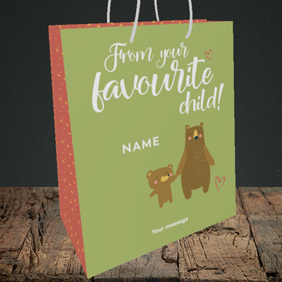 Picture of Favourite child, (Without Photo) Mother's Day Design, Medium Portrait Gift Bag