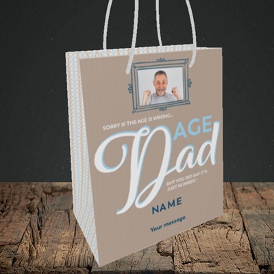 Picture of Wrong Age Dad, Birthday Design, Small portrait Gift Bag