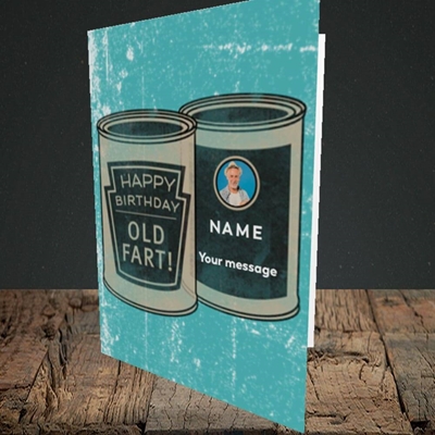 Picture of Tin Of Old Fart, Birthday Design, Portrait Greetings Card
