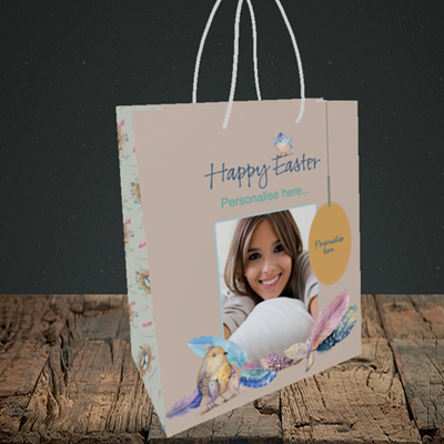 Picture of Birds, Easter Design, Small Portrait Gift Bag