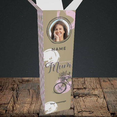 Picture of Mum and Bike, Birthday Design, Upright Bottle Box