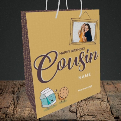 Picture of Cousin(M&C), Birthday Design, Medium Portrait Gift Bag