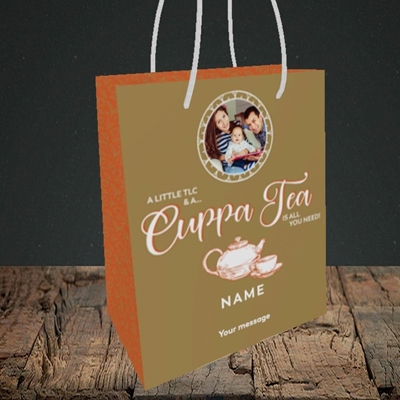 Picture of Cuppa Tea, Get Well Soon Design, Small Portrait Gift Bag