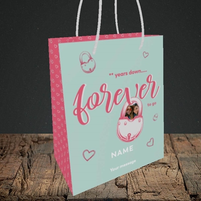 Picture of Forever To Go, Anniversary Design, Small Portrait Gift Bag