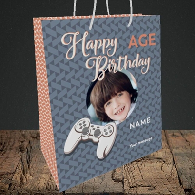 Picture of Gaming Control, Birthday Design, Medium Portrait Gift Bag