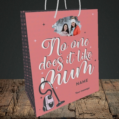 Picture of No One Does It Like Mum, Mother's Day Design, Medium Portrait Gift Bag