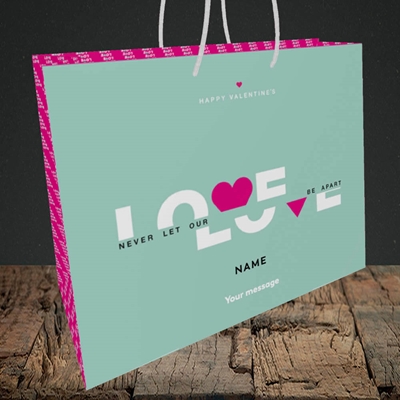Picture of Never Let Our Love Be Apart (Without Photo), Valentine's Design, Medium Landscape Gift Bag