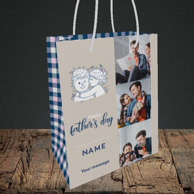 Picture of Father & Daughter, Father's Day Design, Small Portrait Gift Bag