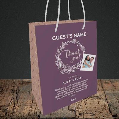 Picture of Wreath Purple SG, Wedding Design, Small Portrait Gift Bag
