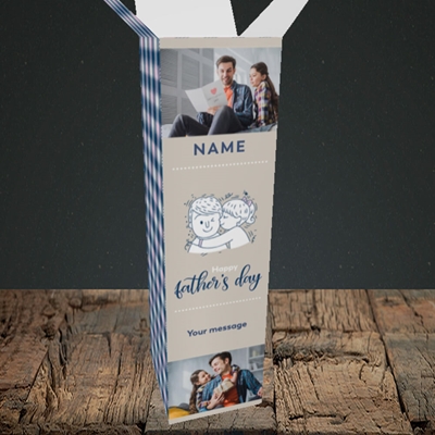 Picture of Father & Daughter, Father's Day Design, Upright Bottle Box