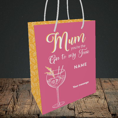 Picture of Gin To My Tonic, (Without Photo) Mother's Day Design, Small Portrait Gift Bag