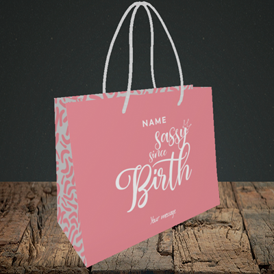 Picture of Sassy, (Without Photo) Birthday Design, Small Landscape Gift Bag