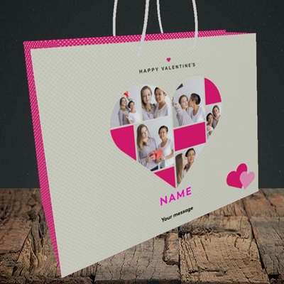Picture of Heart Multi Photo, Valentine's Design, Medium Landscape Gift Bag