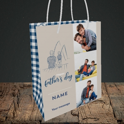 Picture of Father & Son, Father's Day Design, Small Portrait Gift Bag