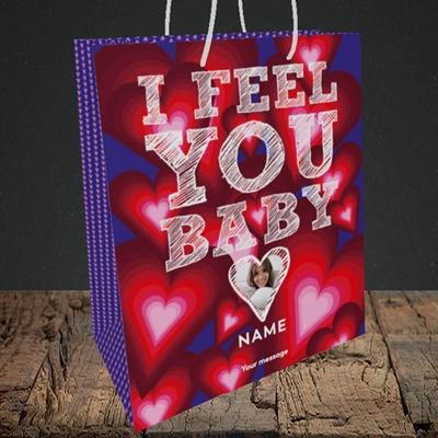Picture of I Feel You Baby, Valentine's Design, Medium Portrait Gift Bag