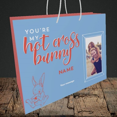 Picture of Hot Cross Bunny, Easter Design, Medium Landscape Gift Bag