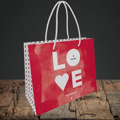 Picture of Love Type (stacked) (Without Photo), Valentine's Design, Small Landscape Gift Bag