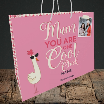 Picture of Cool Chick, Mother's Day Design, Medium Landscape Gift Bag