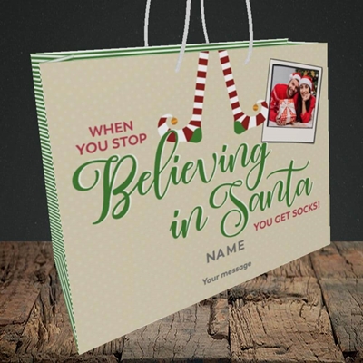 Picture of Believing In Santa, Christmas Design, Medium Landscape Gift Bag