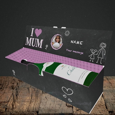 Picture of I Love Mum (Chalk Board), Lay-down Bottle Box