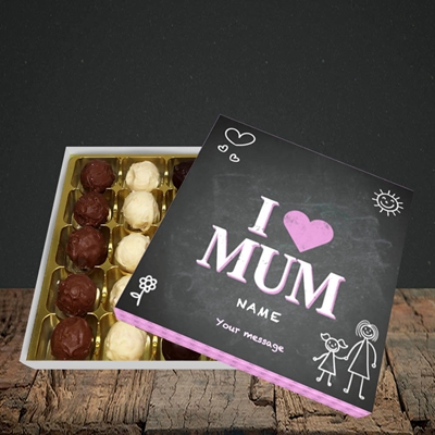 Picture of I Love Mum (Chalk Board),(Without Photo), Choc 25