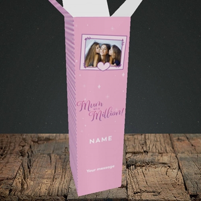 Picture of Mum In A Million, Birthday Design, Upright Bottle Box