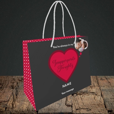 Picture of Inappropriate Thoughts, Valentine's Design, Small Landscape Gift Bag