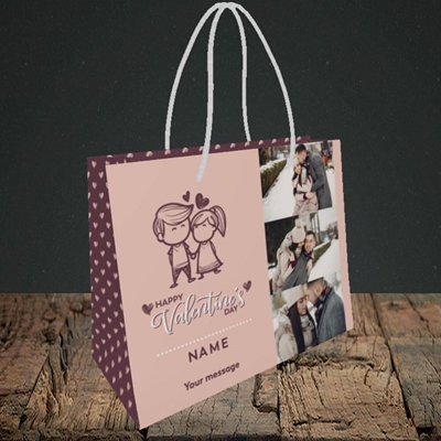 Picture of Holding Hands, Valentine's Design, Small Landscape Gift Bag