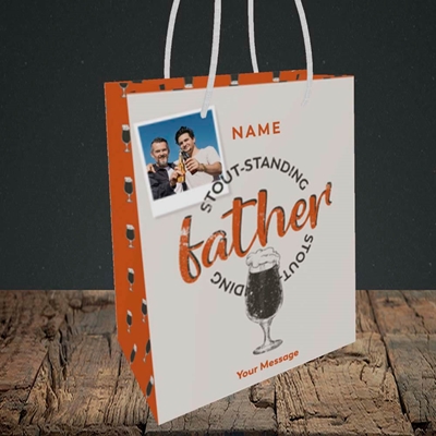 Picture of Stout-standing Father, Father's Day Design, Small Portrait Gift Bag