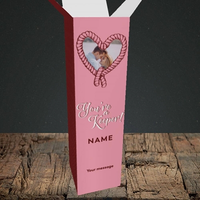 Picture of You're A Keeper, Valentine's Design, Upright Bottle Box