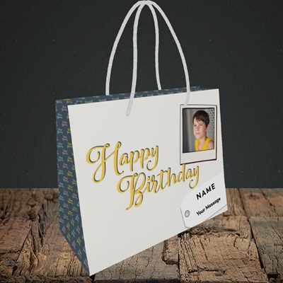 Picture of 2. A Happy Birthday Polaroid, Birthday Design, Small Landscape Gift Bag