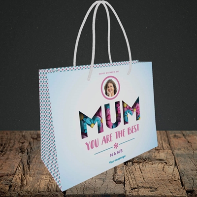 Picture of Mum You Are The Best (flower cut out), Small Landscape Gift Bag