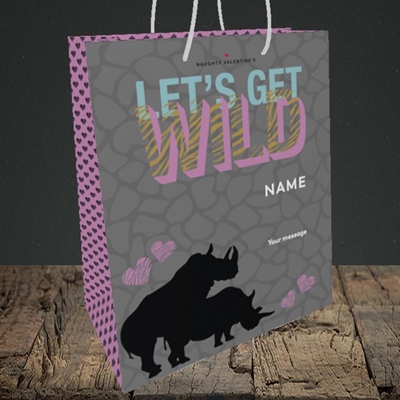 Picture of Let's Get Wild(Without Photo), Valentine's Design, Medium Portrait Gift Bag