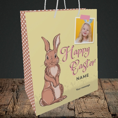 Picture of Spring Bunny, Easter Design, Medium Portrait Gift Bag
