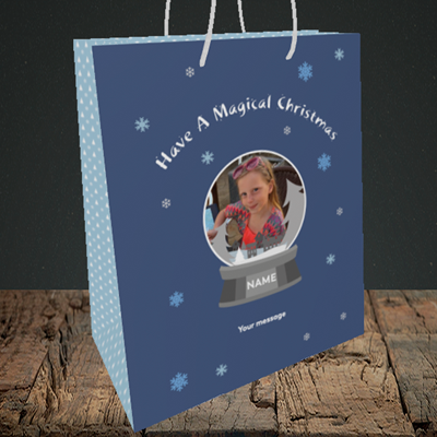 Picture of Snow Globe, Christmas Design, Medium Portrait Gift Bag