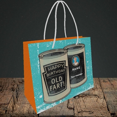 Picture of Tin Of Old Fart, Birthday Design, Small Landscape Gift Bag