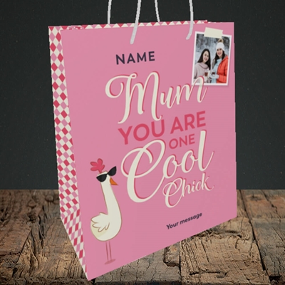Picture of Cool Chick, Mother's Day Design, Medium Portrait Gift Bag