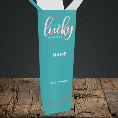 Picture of Lucky To Have Me, (Without Photo) Valentine's Design, Upright Bottle Box