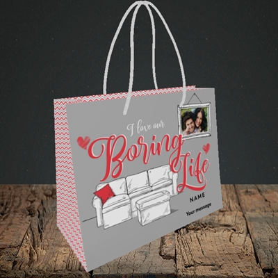 Picture of Boring Life, Valentine's Design, Small Landscape Gift Bag
