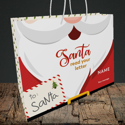 Picture of Santa's Letters(Without Photo), Christmas Design, Medium Landscape Gift Bag