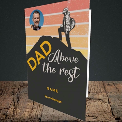 Picture of Dad Above The Rest, Father's Day Design, Portrait Greetings Card