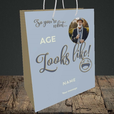 Picture of So You're What(Blue), Birthday Design, Medium Portrait Gift Bag