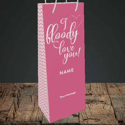 Picture of I Bloody Love You(Without Photo), Valentine's Design, Bottle Bag