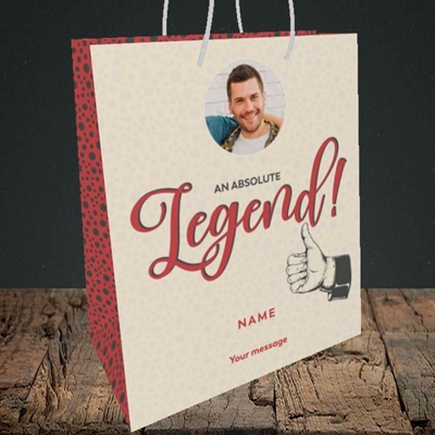 Picture of Absolute Legend, Thank You Design, Medium Portrait Gift Bag