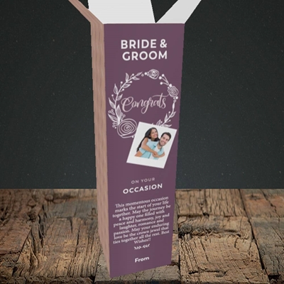 Picture of Wreath Purple B&G, Wedding Design, Upright Bottle Box