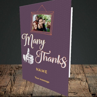 Picture of Many Thanks, Thank You Design, Portrait Greetings Card