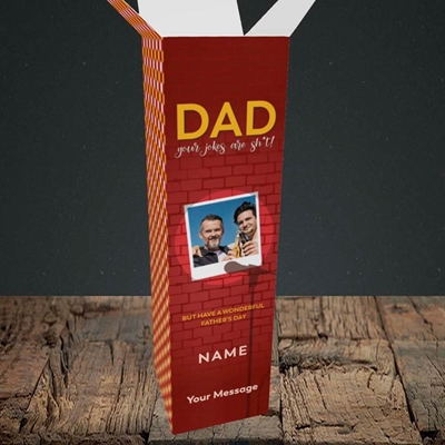 Picture of Dad Jokes, Father's Day Design, Upright Bottle Box