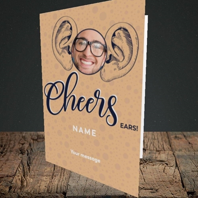 Picture of Cheers Ears, Thank You Design, Portrait Greetings Card