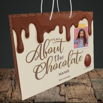 Picture of All About The Chocolate, Easter Design, Medium Landscape Gift Bag