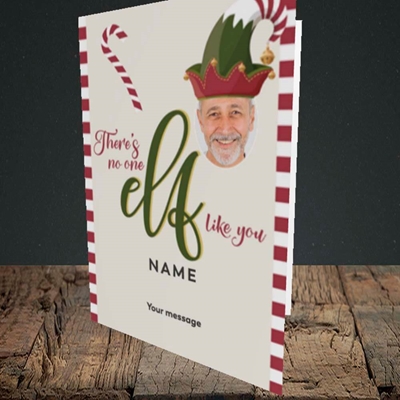Picture of No One Elf, Christmas Design, Portrait Greetings Card